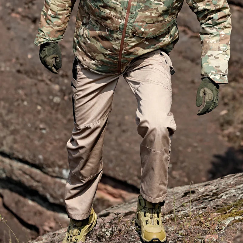 Clearance_Multi-Pocket Men's Casual Pants Military Tactical Cargo Pant Outdoor Hiking Trousers Wear-Resistant Training Overalls